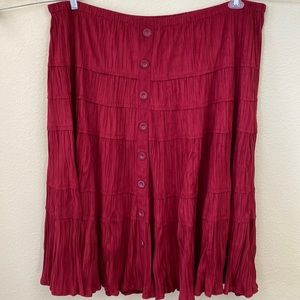 Woman Within Brick Red Tiered Peasant Skirt